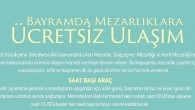 Kocaeli Büyükşehir Belediyesi Bayramda mezarlıklara ücretsiz ulaşım