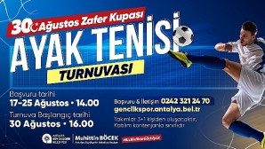 Antalya Büyükşehir’den Zafer Bayramı’na özel ayak tenisi turnuvası